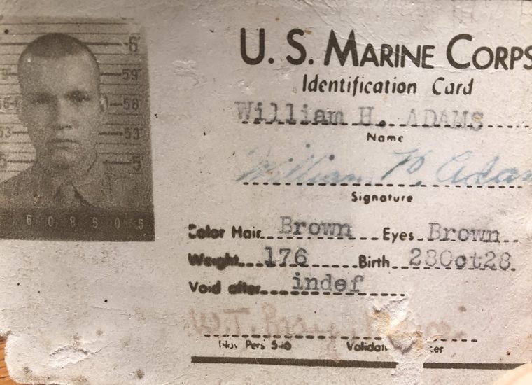 His U.S. Marine Corps identification card